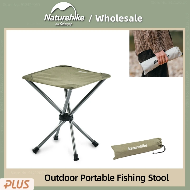 Naturehike Folding Camping Chairs Portable Fishing Stool Outdoor Telescopic Four Corner Stool Lightweight Beach Leisure Chairs