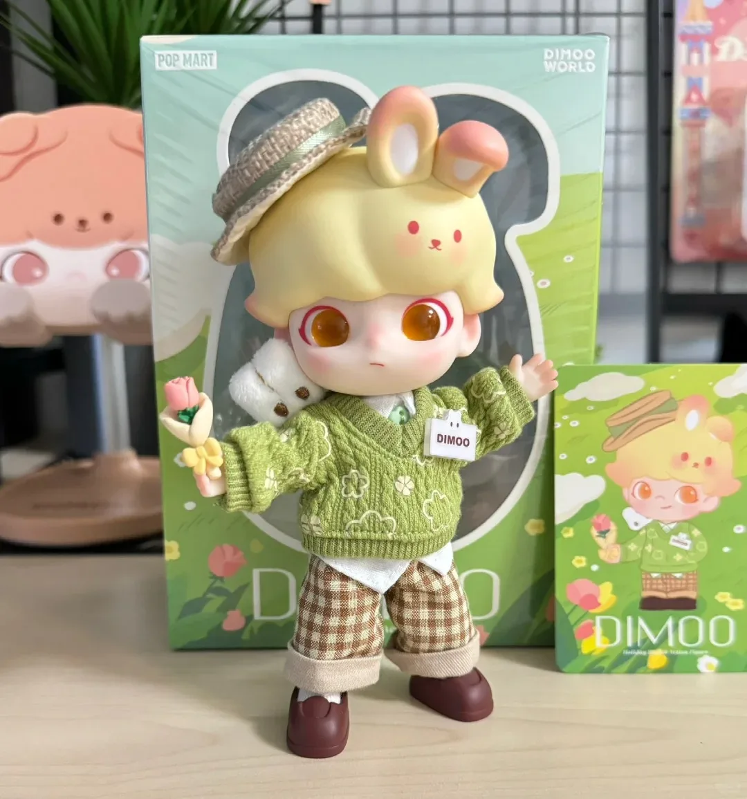

POPMART DIMOO праздничный кролик, экшн-фигурка, кукла BJD, слепая коробка, игрушка в подарок, милый декоративный подарок на день рождения, оригинальный продукт
