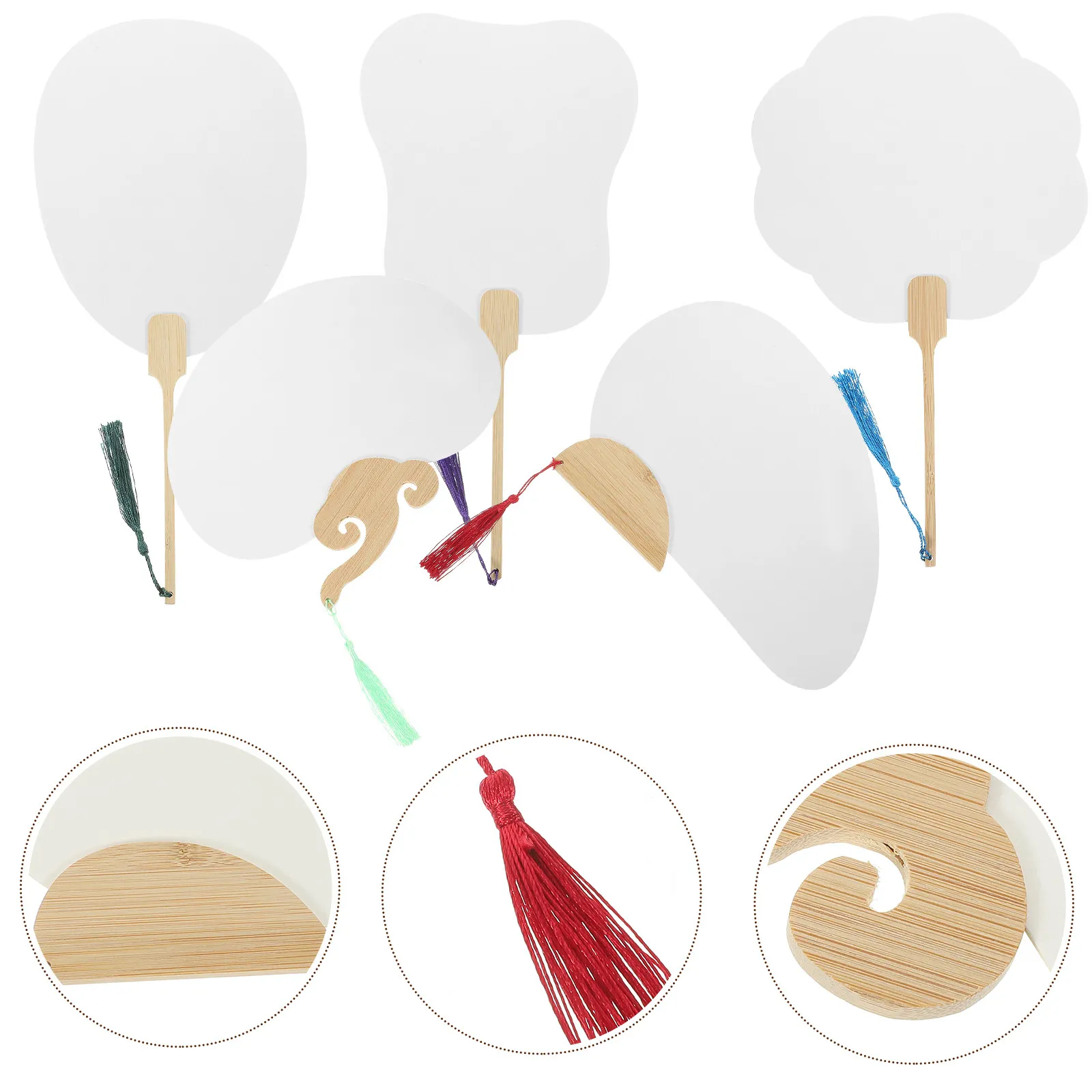 

Набор из 5 двусторонних круглых вееров для рисования своими руками, заготовки для росписи, вееры для детей, набор для рукоделия, увлекательный проект по граффити для детей