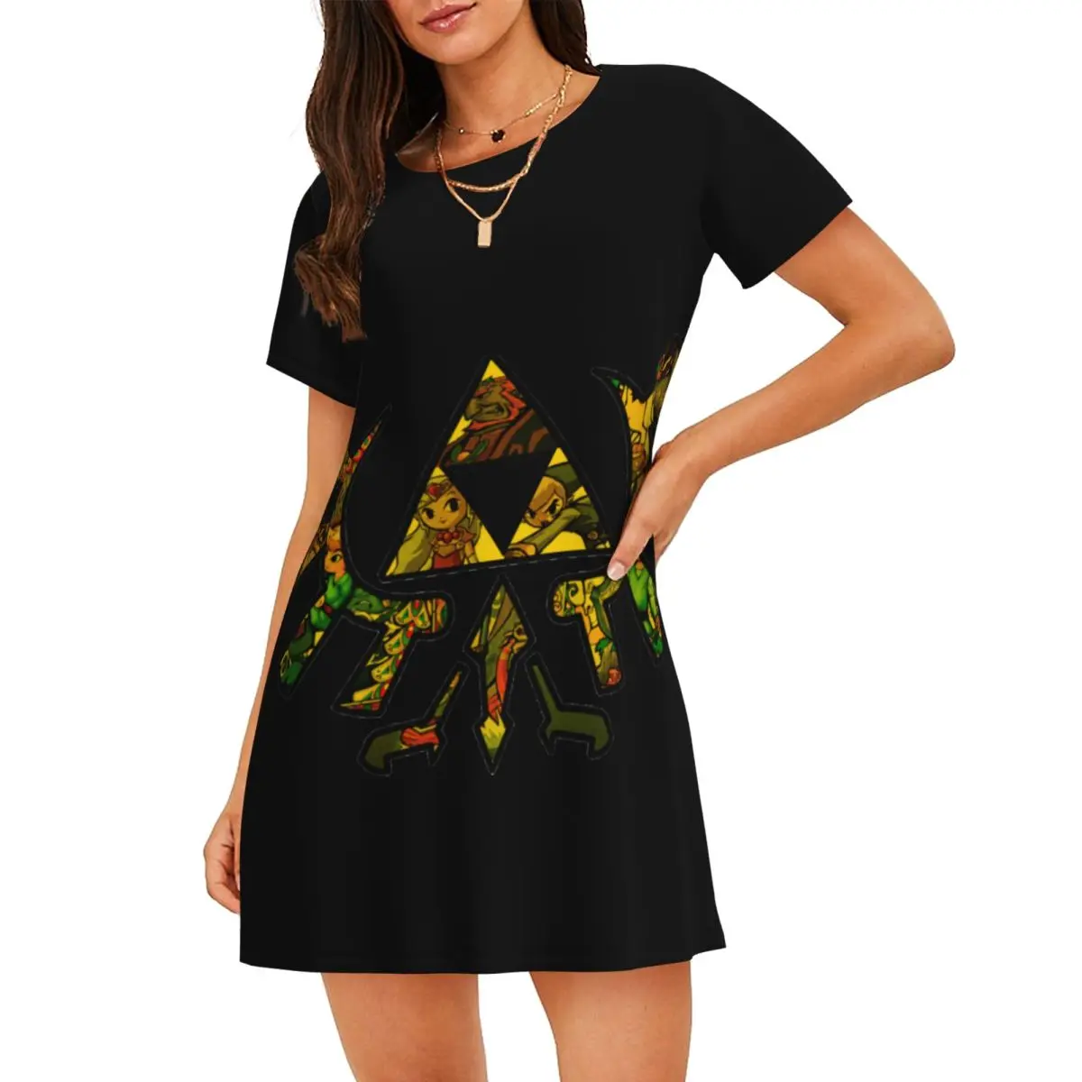 

Custom Zelda Legend Sleepshirts For Sleeping Travels Loose Sleepdress Pajama Play Gamer Dress Soft Nightdress Sleepwear