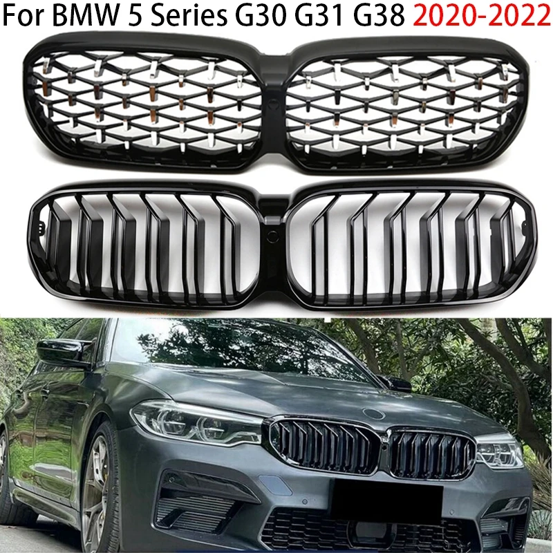 Car Front Kidney Grille Hood Front Bumper Radiator Grill For BMW 5 Series Facelifted G30 Sedan G31 Wagon G38 M5 2020 2021 2022