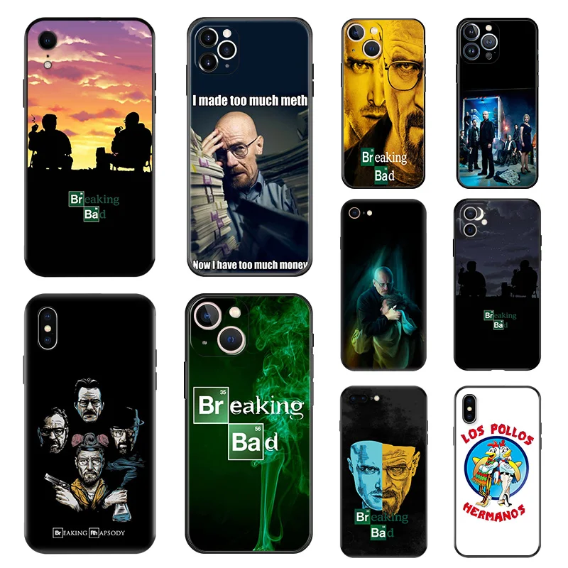 Matte Phone Case For iphone 16 Plus 15 14 13 12 11 Pro Max Mini 7 8 XR 16Pro XSMax 15Pro Breaking Bad Black Soft Cover