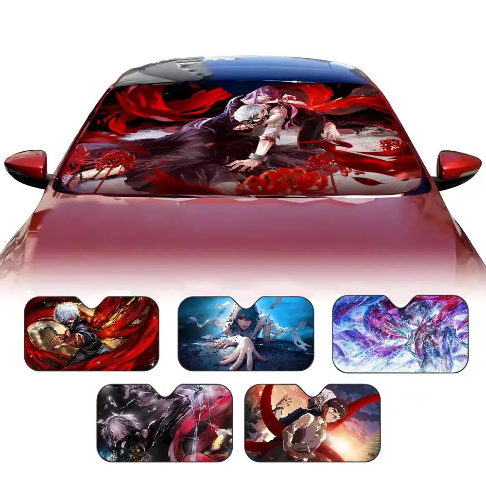 

Tokyo Anime Ghoul Windshield Car Sunshade Funny Animal Windshield Sun Shade Window Cars Folding Rays Sun Visor Protector