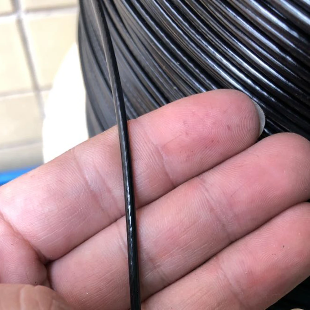 304 Stainless Steel Black Plastic Coated Steel Wire Fishing Line Soft Steel Wire 1.5mm 2mm 2.5mm 3mm 4mm 5mm 6mm Oil Wire Rope