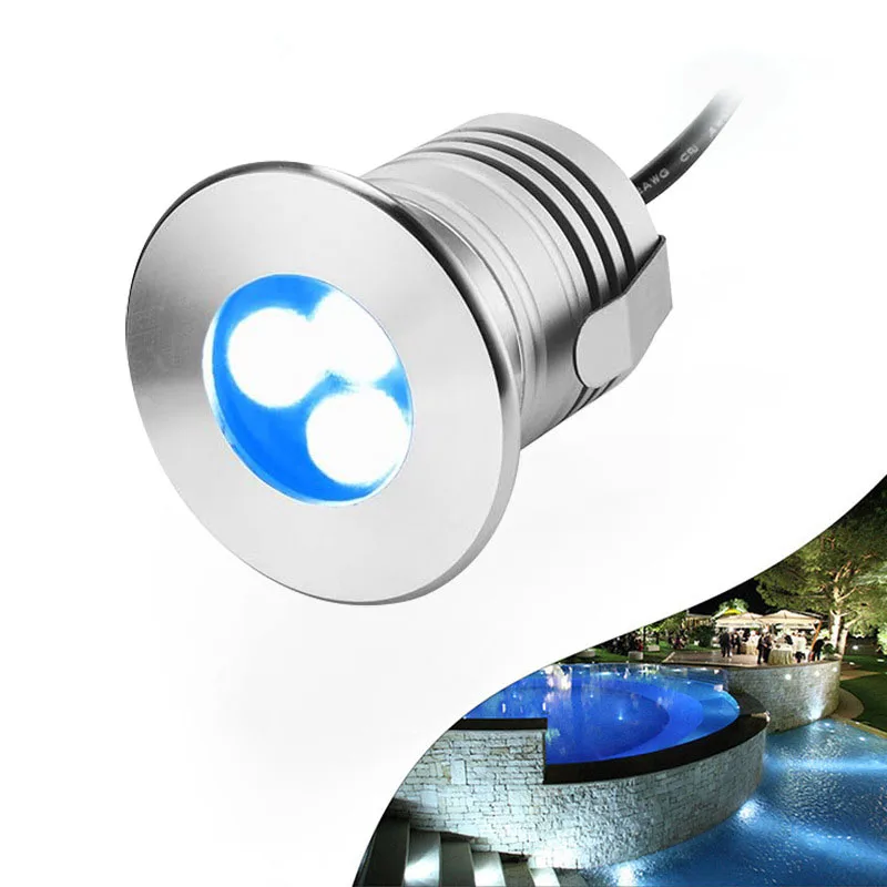 

IP68 Waterproof 3W LED Underwater Light 12V Underwater Spot Lamp for Swimming Pool Fountains Pond Water Garden Aquarium Lighting