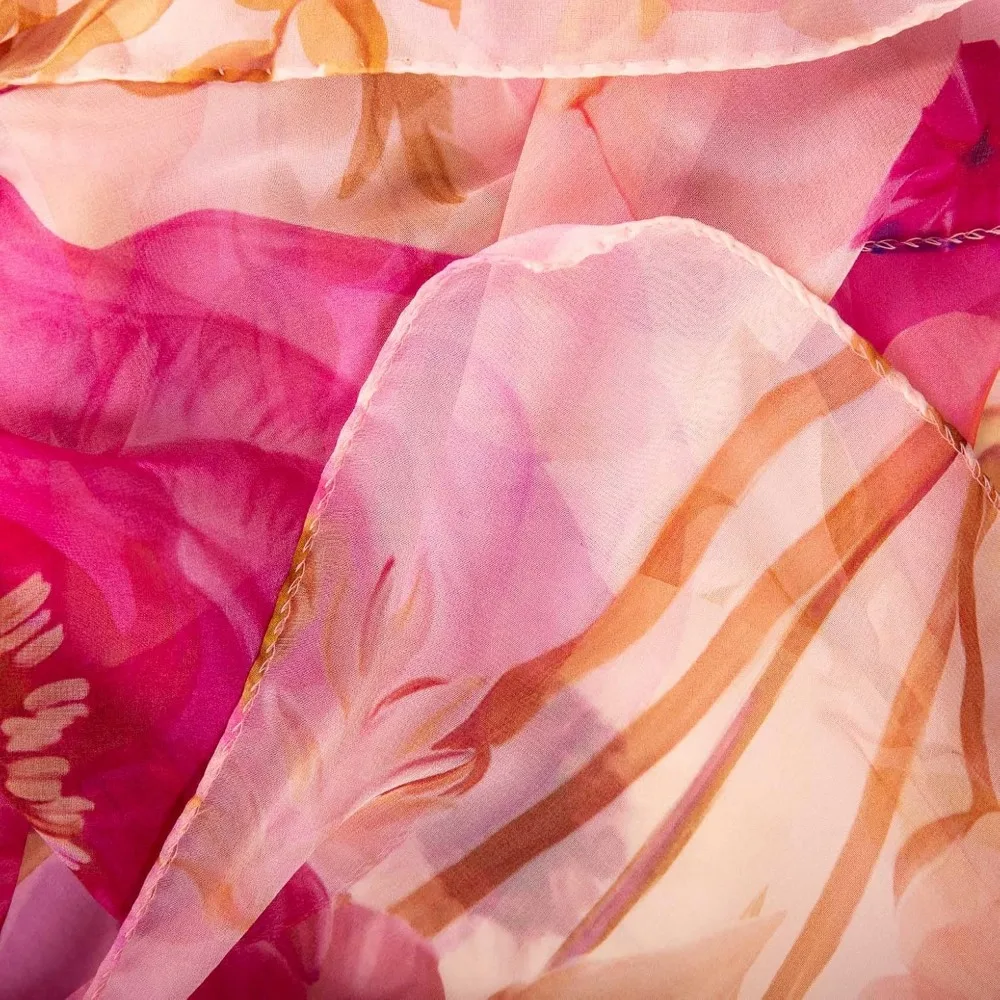 100% 실크 이탈리아산 여성용 패션 롱 스카프 - 우아한 스타일 액세서리