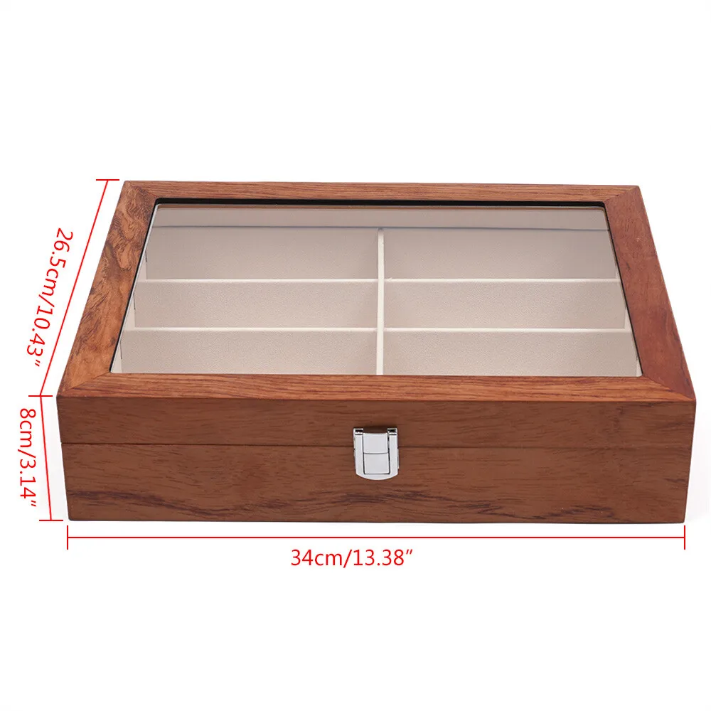 8-Slot Sunglasses Storage Case Wooden Glasses Display Box Glasses Organizer Box