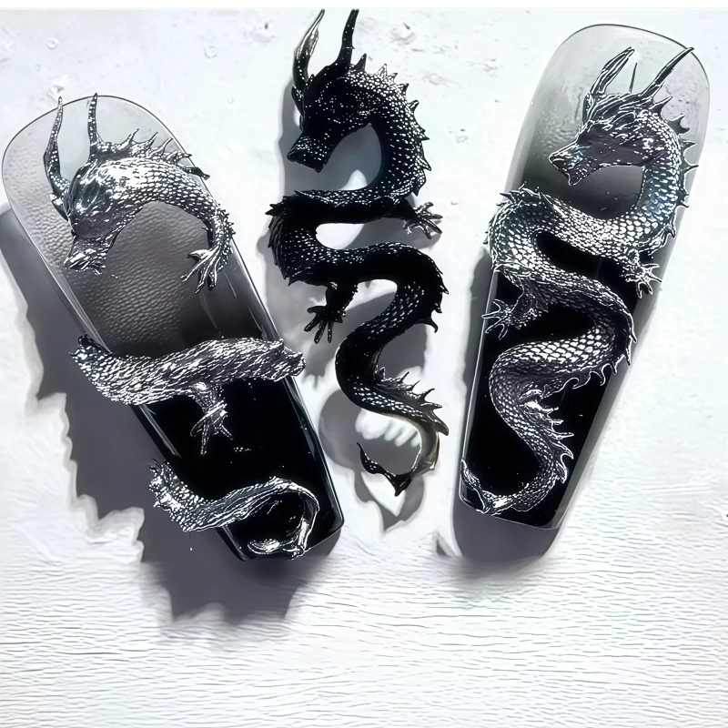 Vintage 3D Dragon Nail Silicone Mold For DIY Manicure