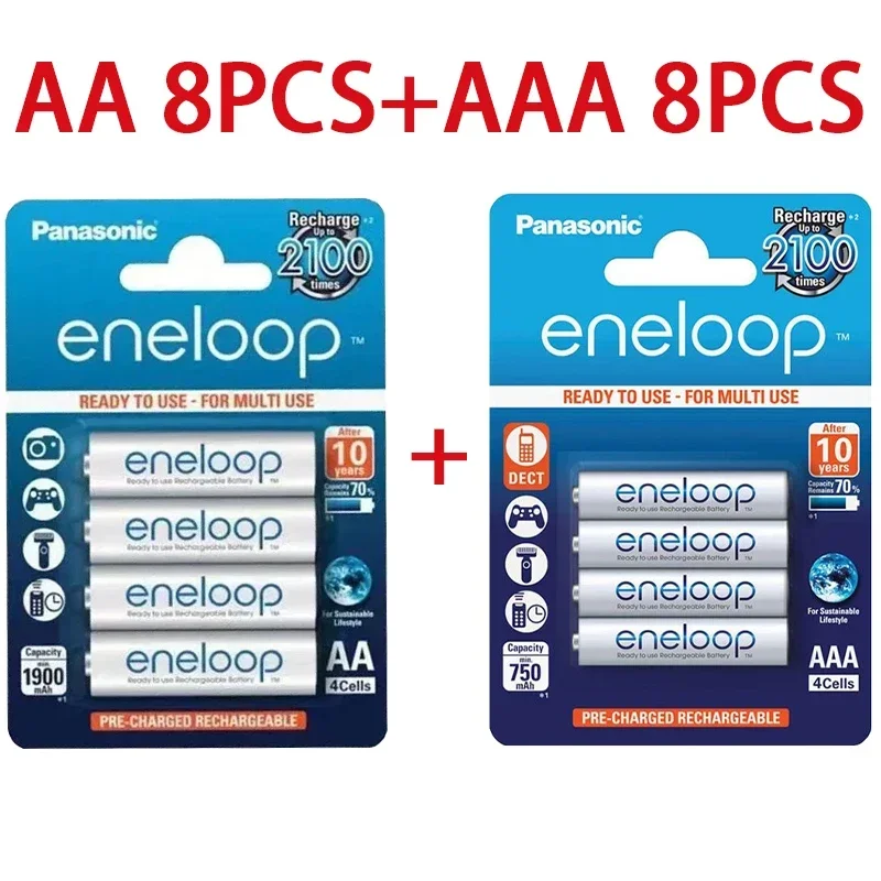 Panasonic Eneloop originele AA AAA oplaadbare batterij 1.2v 1900mAh 800mAh voorgeladen nimh geschikt voor zaklamp camera speelgoed