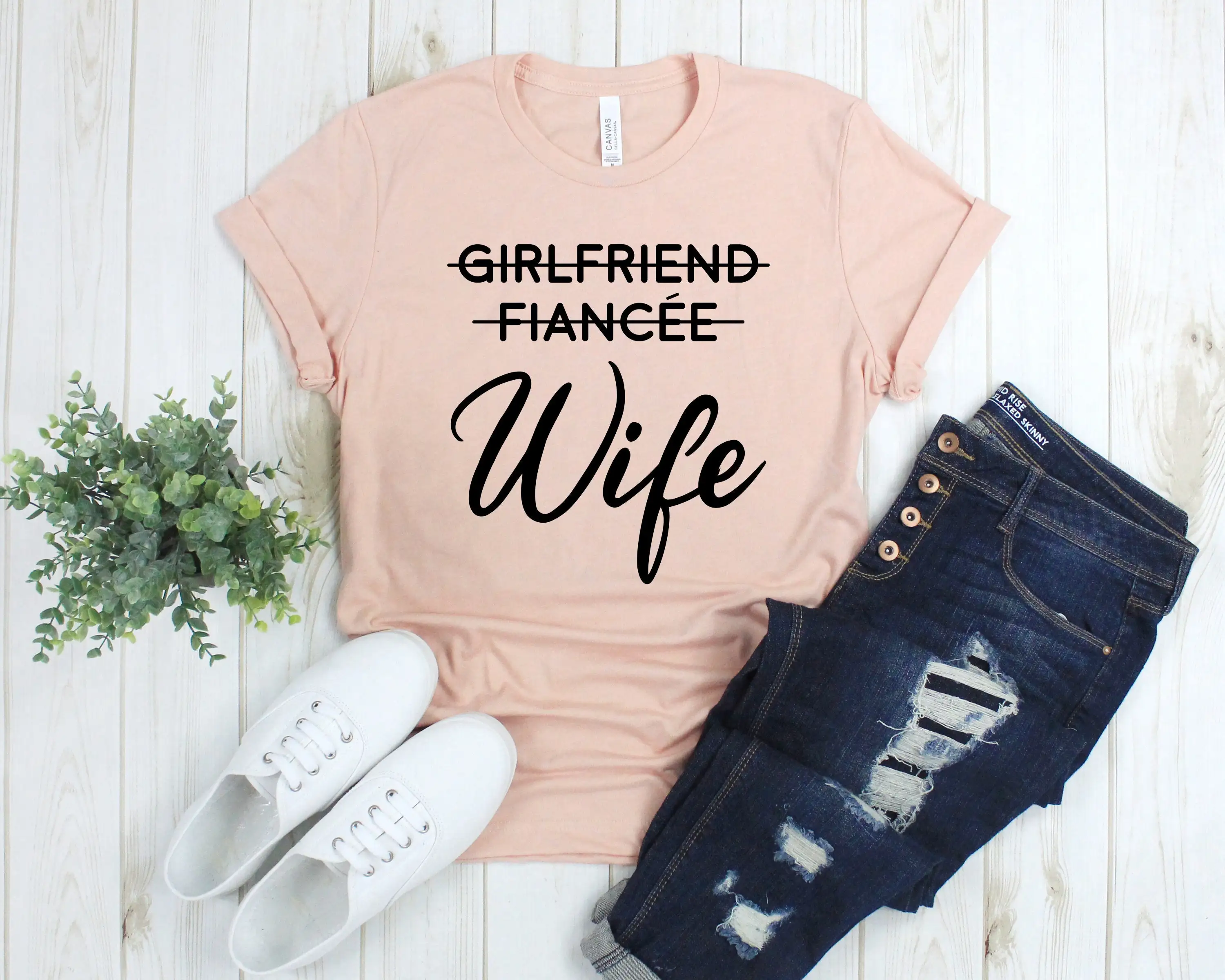 Wedding s Engagement Girlfriend Fiancee Wife T Shirt Anniversary Honeymoon