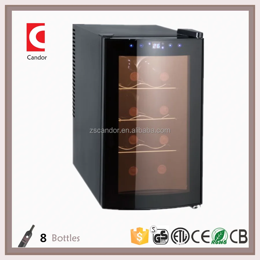 8 Bottles Thermoelectric Countertop Wine Cooler CW-25 Thermoelectric Refrigerator 220V/110V Single-zone Freestanding CANDOR 220