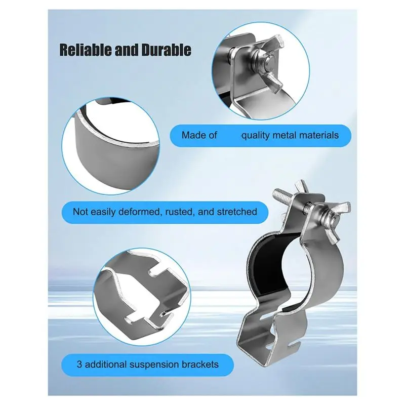 B84B-2Pcs Adjustable Upright Clamp For 1.5In Diameter Or 2In Diameter Brackets, Pipe And Drape Clamps For Hanging Accessories