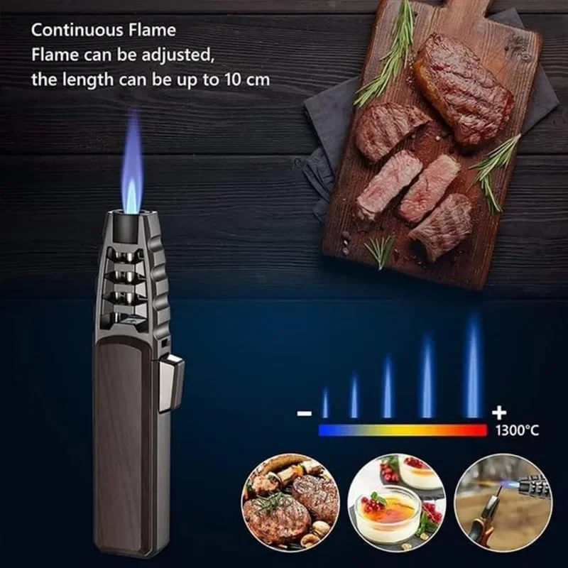 Turbine Torcher Lighters Butane Inflatable Gas Waterproof Windproof Jet Torch Lighter for Candle BBQ Cigar Smoking Accessories