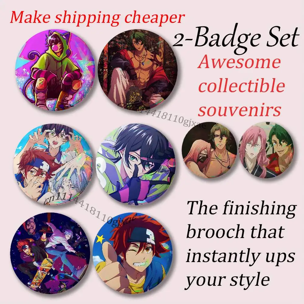 S-SK8 The I-Infinitys-S 2-piece set Pins Backpack Clothes Jewelry Accessories Cartoon Round Brooch Button Badge Gifts