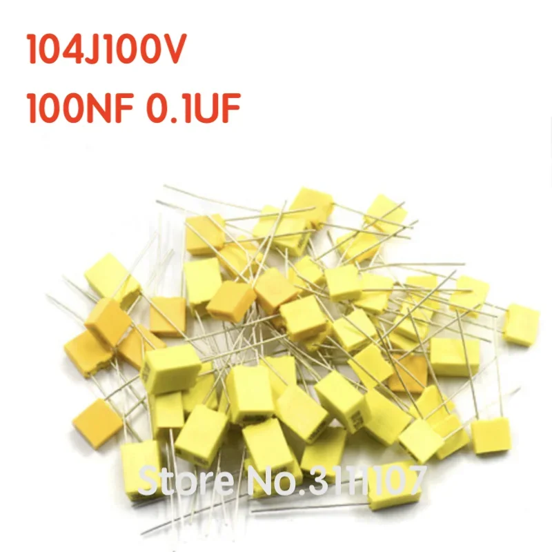 20PCS/LOT 104J 100V  Correction Capacitor 100NF 100V Polypropylene Safety Plastic Film Capacitor New