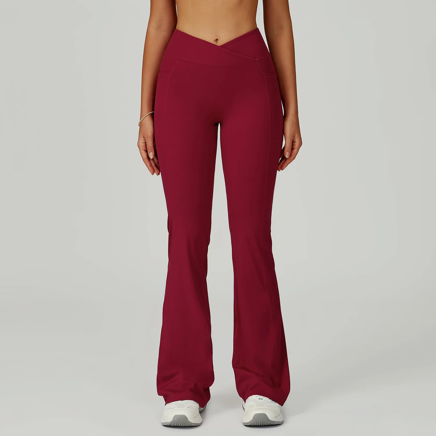 

Women Wide Leg High Stretch Yoga Leggings Naked Feeling Compression Fitness Pants Push Up Workwear With pockets Yoga Pants 2025