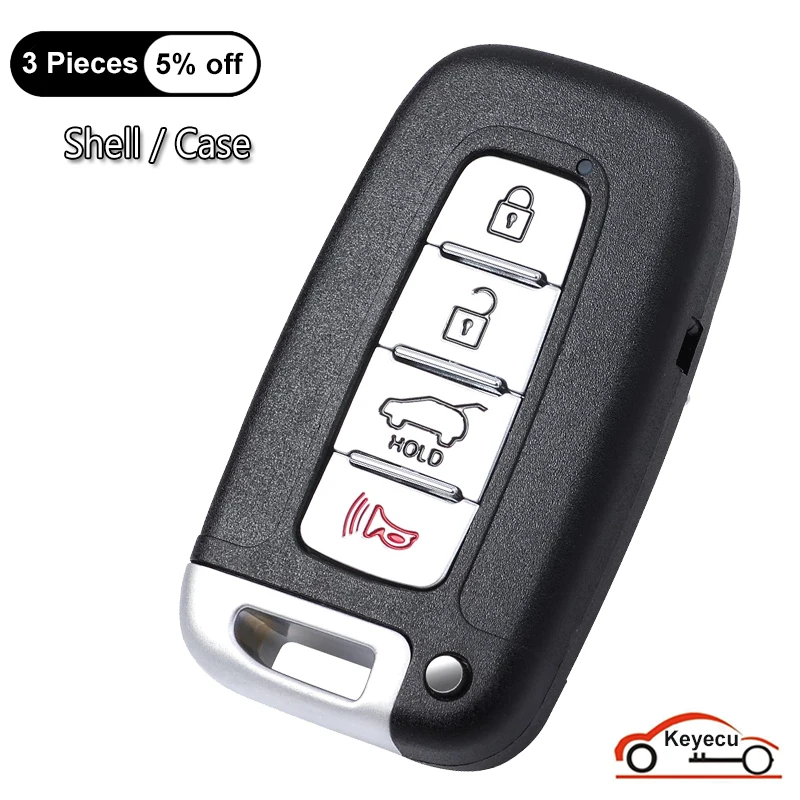 

KEYECU for Hyundai Equus Genesis Coupe Genesis Sedan for Kia Optima Forte Replacement 4 Button Key Remote Car Key Shell Case Fob