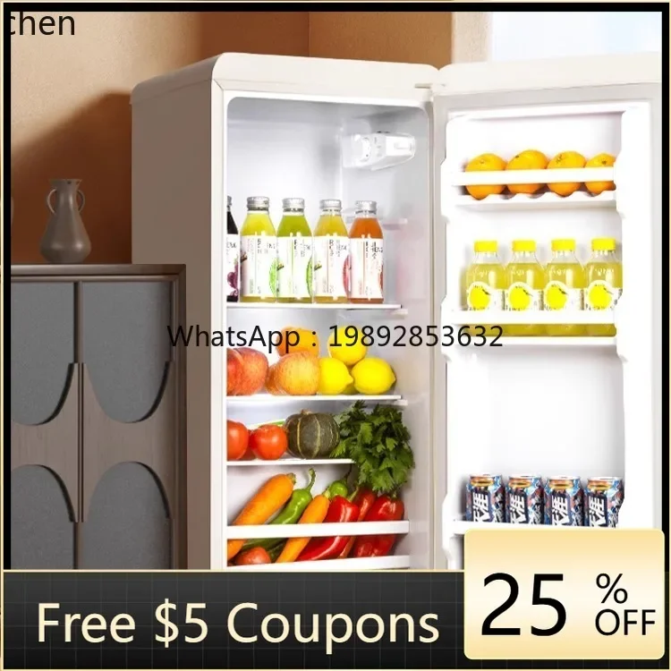 refrigerator household small dormitory double door refrigerated and frozen rental room electricity-saving small refrigerator