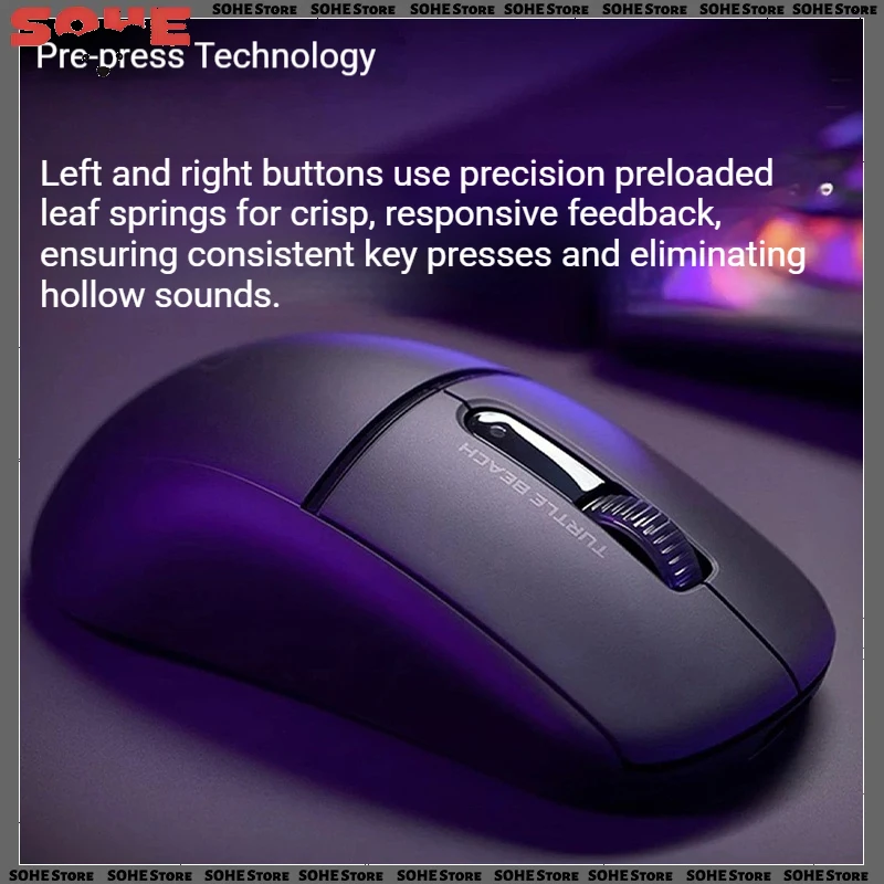 Turtle Beach Burst II Air Tri-mode Wireless Gaming Mouse Bluetooth 2.4G Wired Ergonomic 47g Lightweight 26000DPI Esport PC Mouse