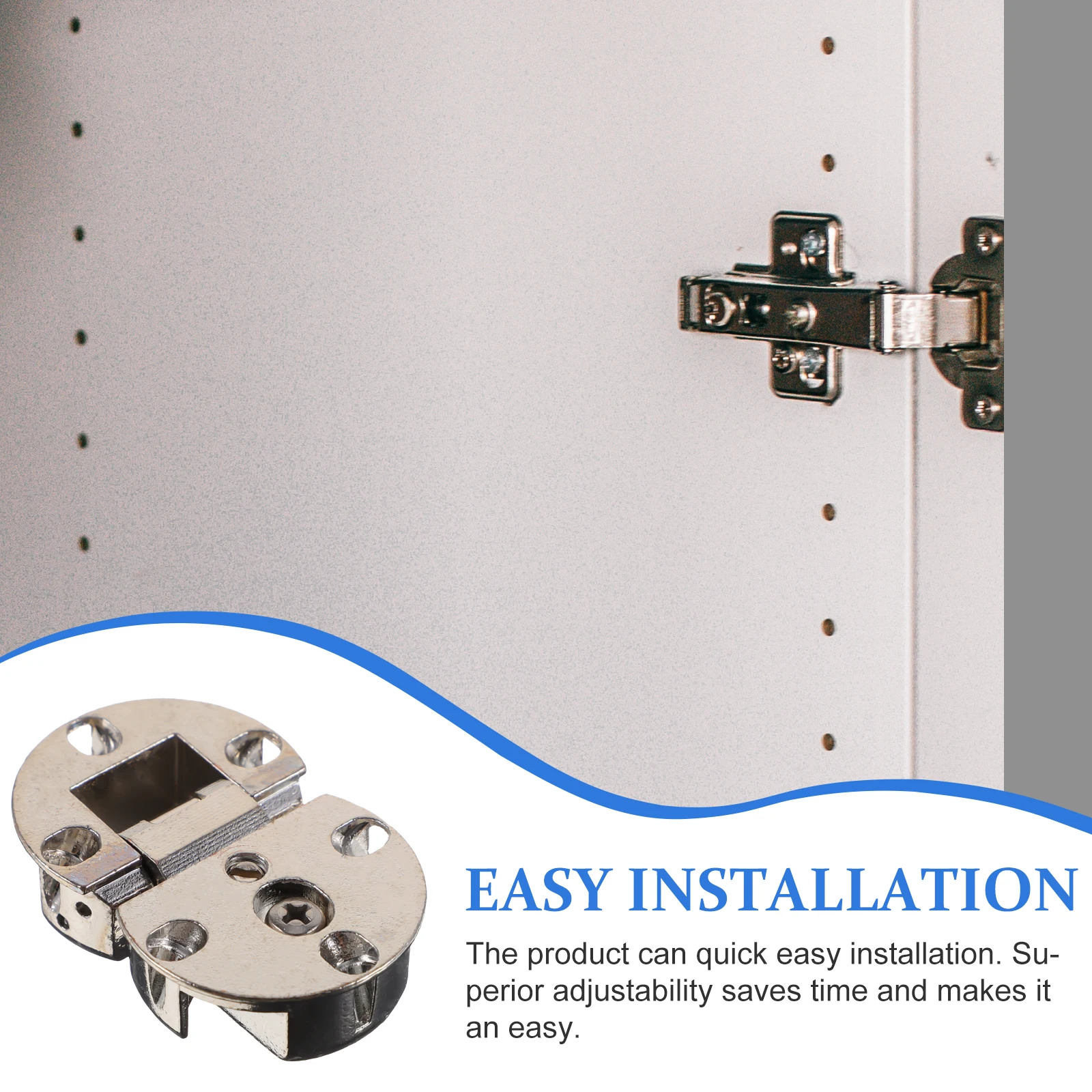 

2Pcs Zinc Alloy Round Cabinet Hinges Soft Close Dampers Heavy Duty Durable Hardware 180 Degree Opening for Kitchen Bathroom
