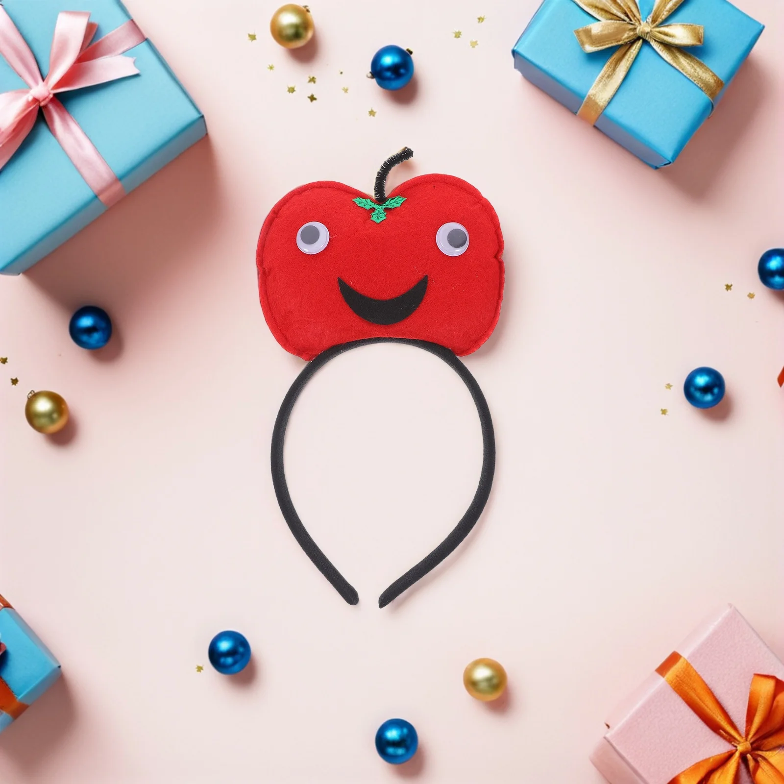 

3Pcs Red Apple Hairband - Stylish Fruit Costume Headpiece for Teens - Comfortable Party Photo Props for Halloween Carnival