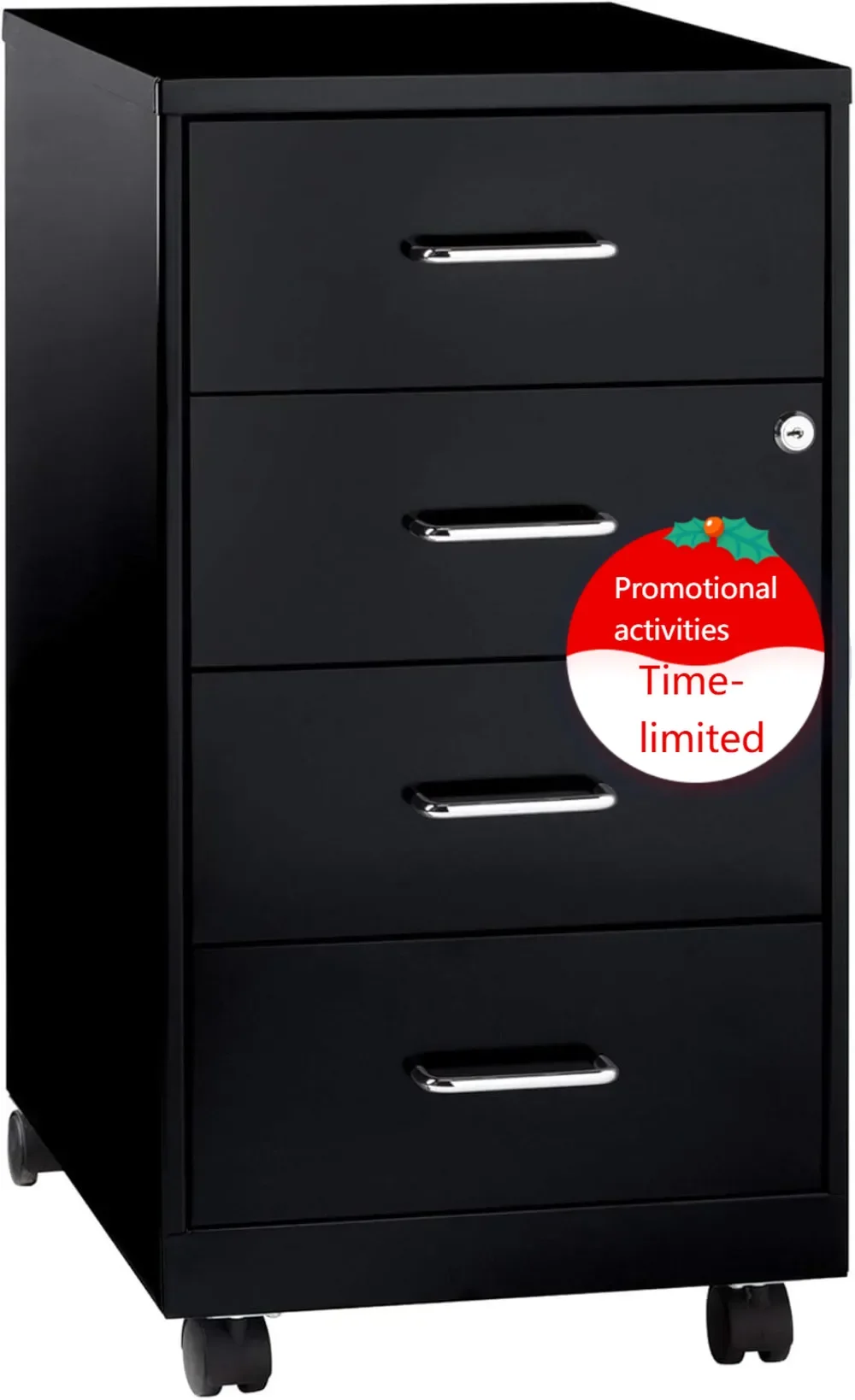 

Горячая распродажа: Мобильный шкаф для хранения на 26,5 дюймов с 4 запирающимися ящиками, белый офисный органайзер