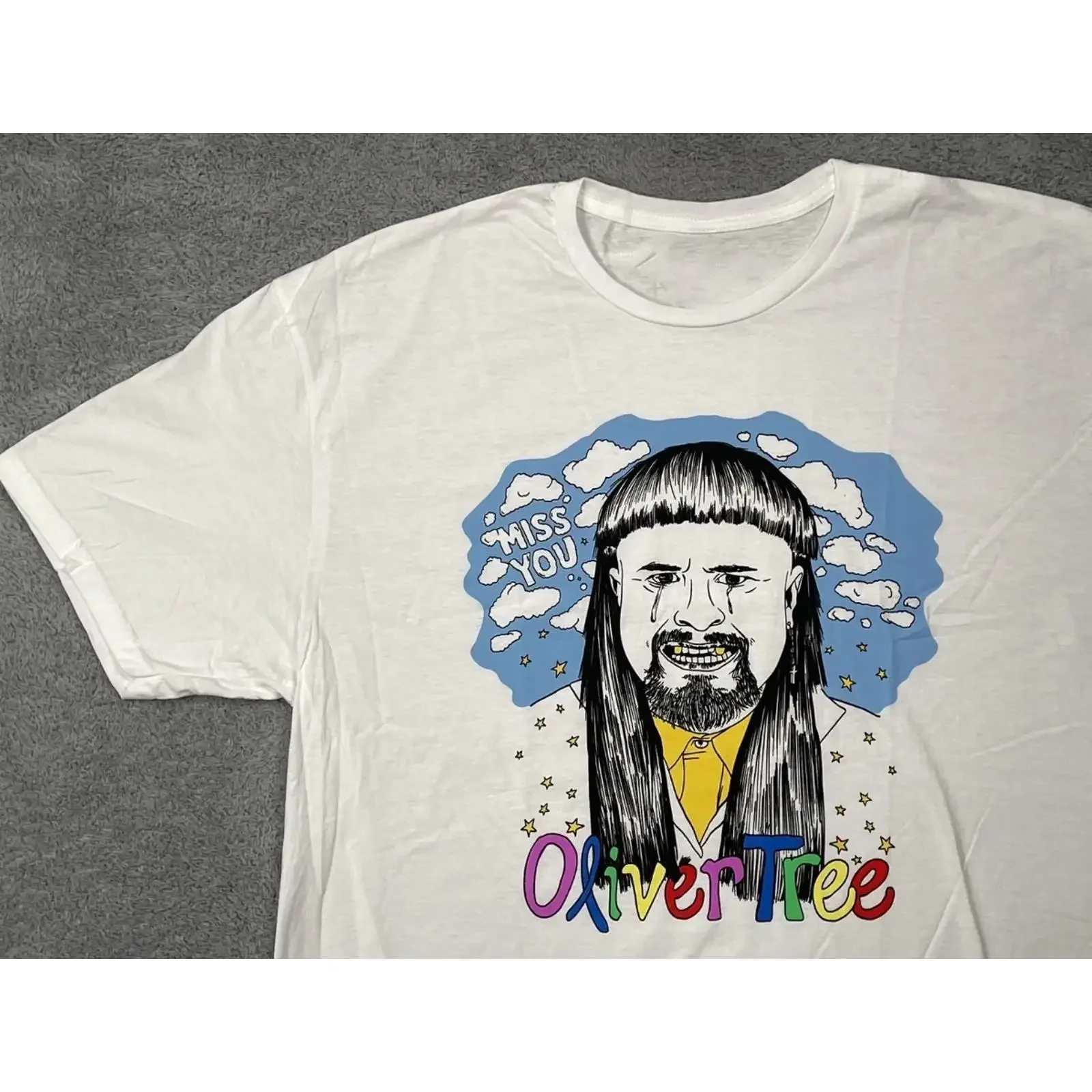 Oliver Tree T Shirt Mens ALl size White D2405 vintage Washed homme Breathable streetwear Stylish Soft Versatile
