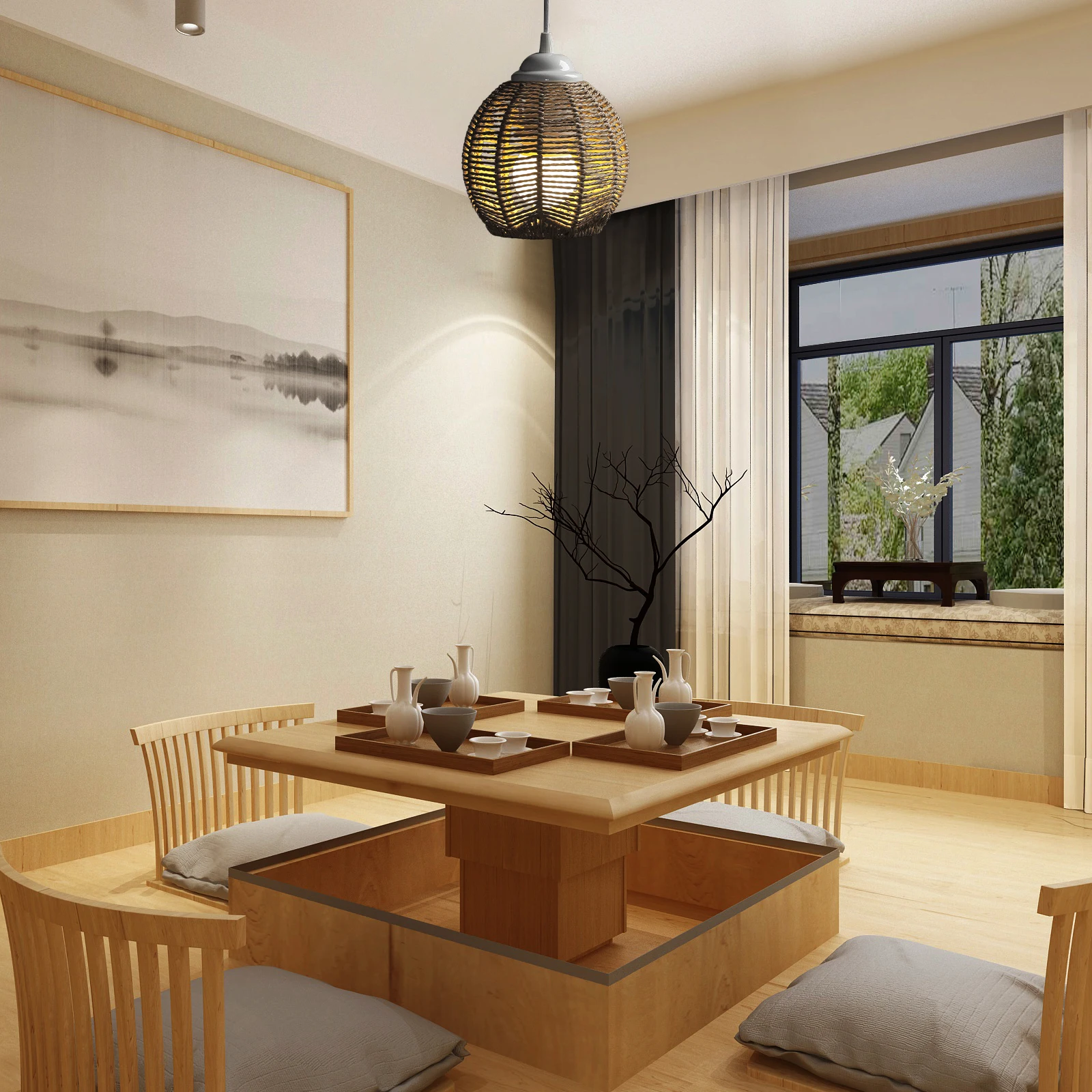 

Woven Lampshade Covers Hanging Grey Iron Office Home Decoration Soften Bright Practical Lamp Shade Large Professional
