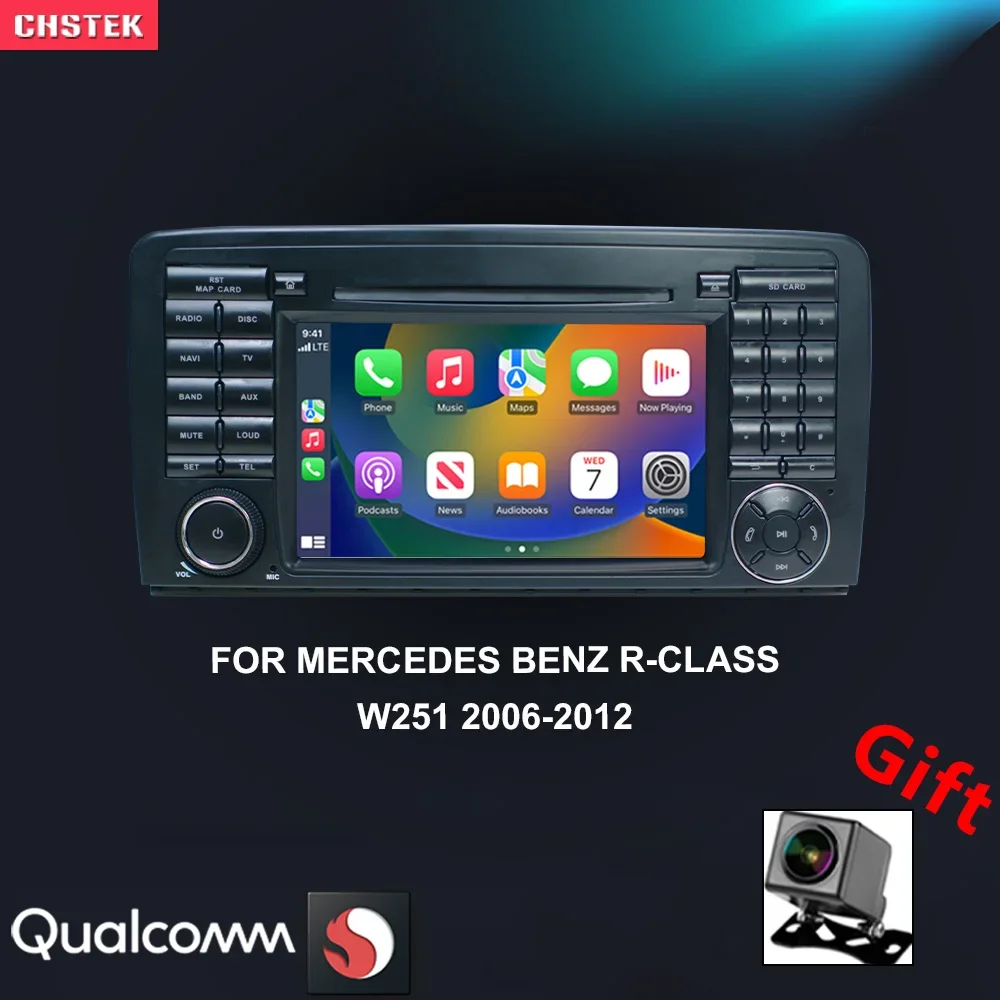 

CHSTEK Car Radio Android 13 Carplay For Mercedes Benz W251 R-Class R280 R300 R320 R350 R500 2005-2017 Bluetooth 256G WIFI 4G GPS
