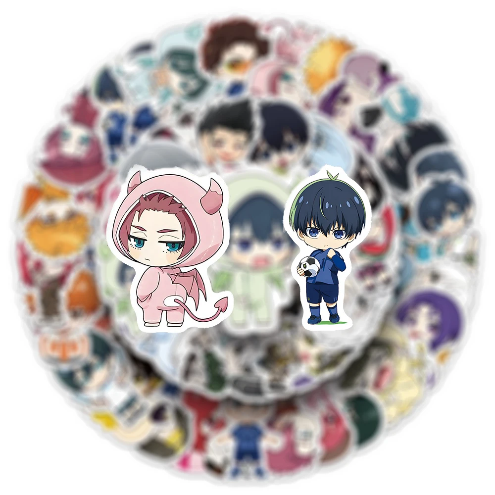 

10/30/50pcs Kawaii Blue Lock Anime Stickers Cute Cartoon Q Version Decals DIY Guitar Phone Notebook Graffiti Sticker Wholesale