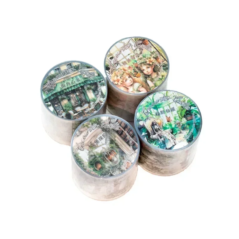 1 rolo 2m manual decoração castelo pet fita atende o adesivo 37.5mm * 2m retro loop adesivos estilo europeu material de escrita