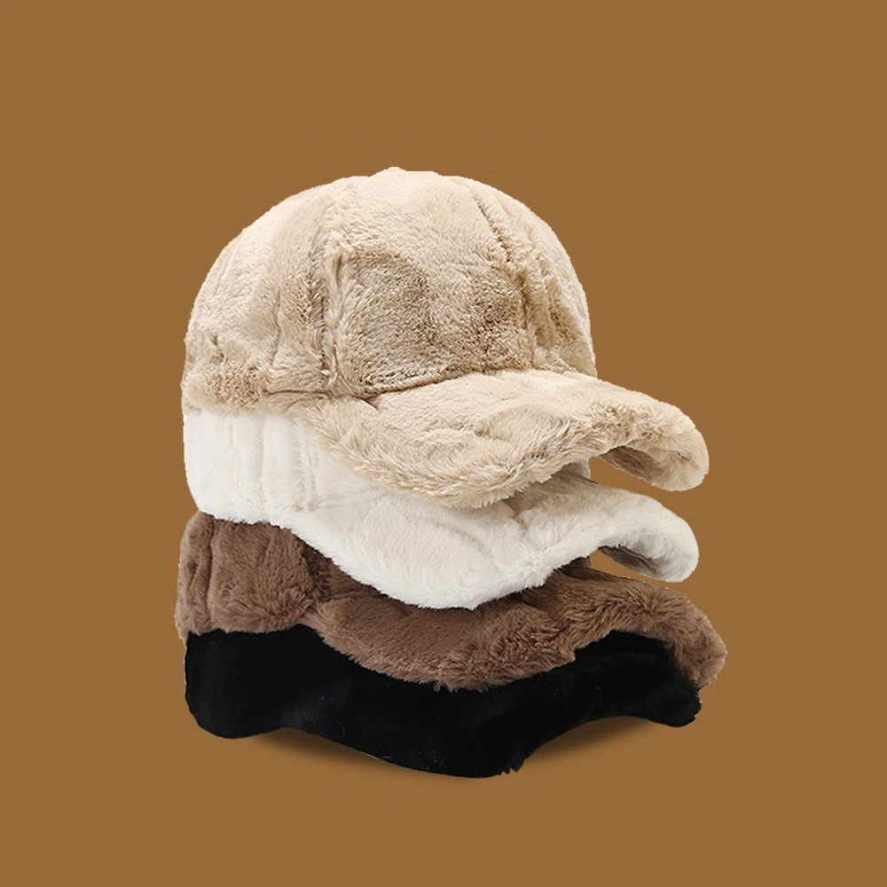 Lässige einfarbige warme Mütze für Damen, dicke Baseballmütze für Herbst und Winter im Freien, Entenschnabelmütze, modische Herrenmütze
