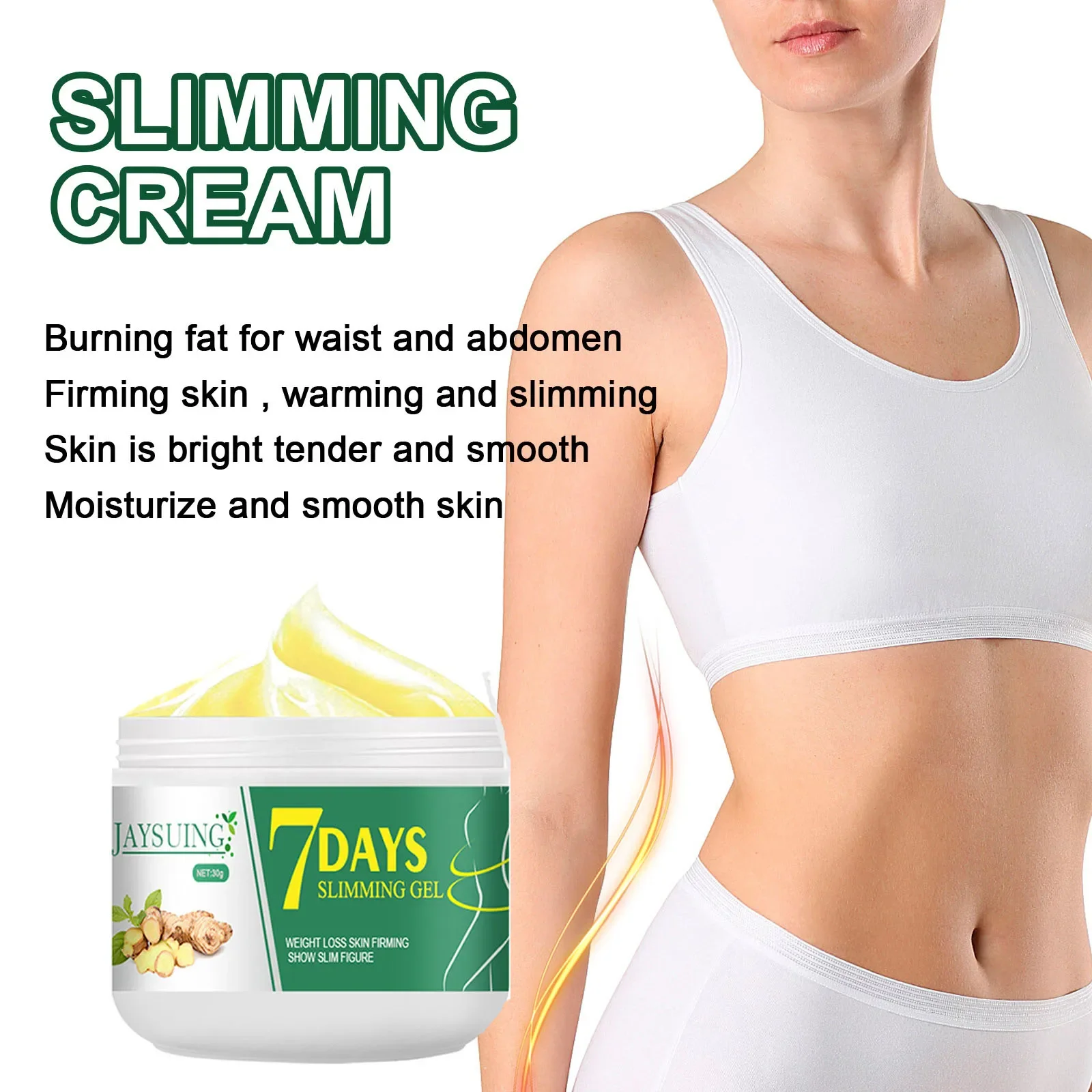 Ginger Slimming Cream Materials Body Weight Loss Slimming Gel for Women Leg Fat Burning Shaping Belly Sculpting Cream 30g