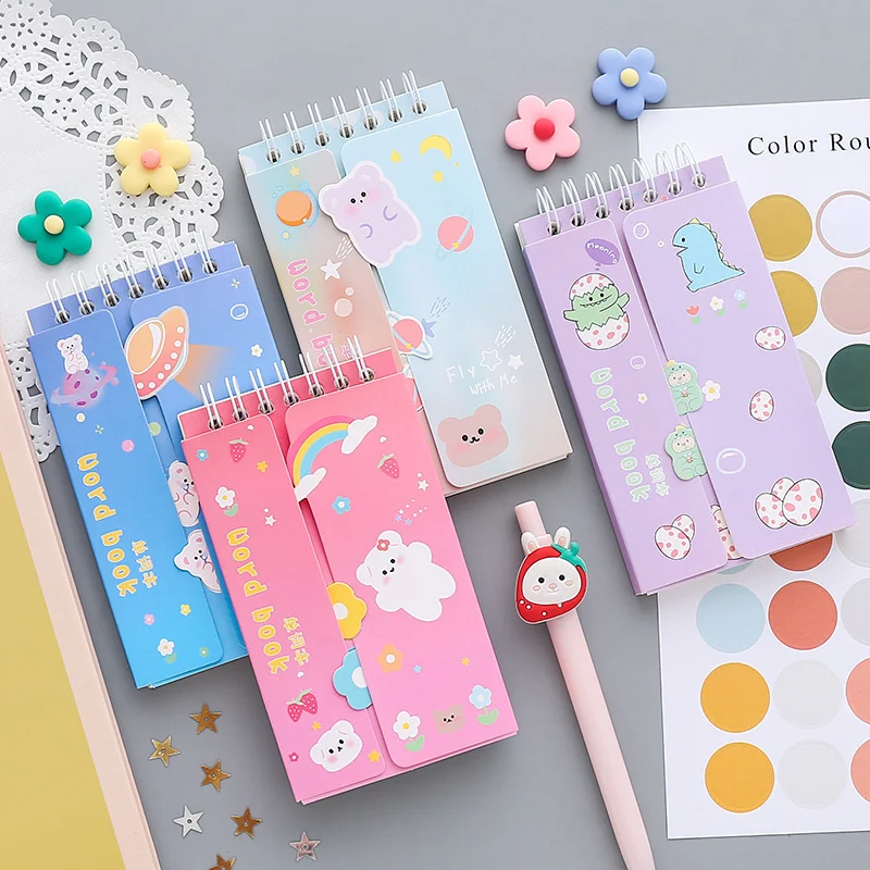 80 Sheets Kawaii Cute Portable Foreign Languages Word Book Vocabulary Memory Study Notebook School Stationery Student Supplies