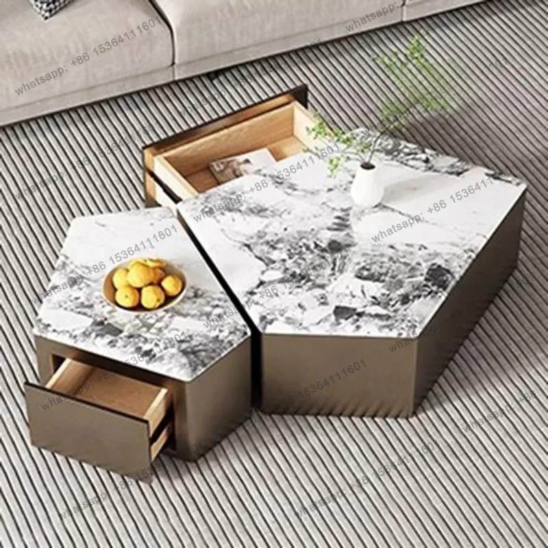 

Low Drawers Coffee Tables Storage Nordic Marble Minimalist Modern Coffee Table Design Apartamento Mesa Furniture For Home