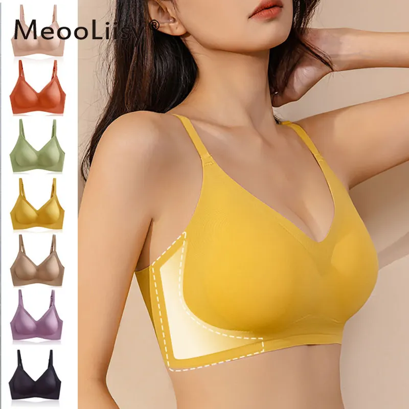 

MeooLiisy Seamless Push Up Sports Bras Women Wire Free Small Chest Comfortable Lingerie Sleep Yoga Underwear Full Coverage