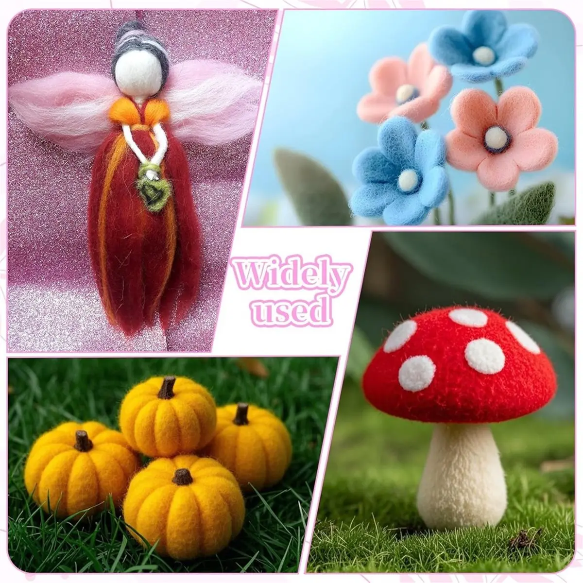 

Наборы инструментов для валяния: 60 шт. игл для валяния шерсти, 3 размера, с деревянными ручками и коробкой для хранения, для рукоделия