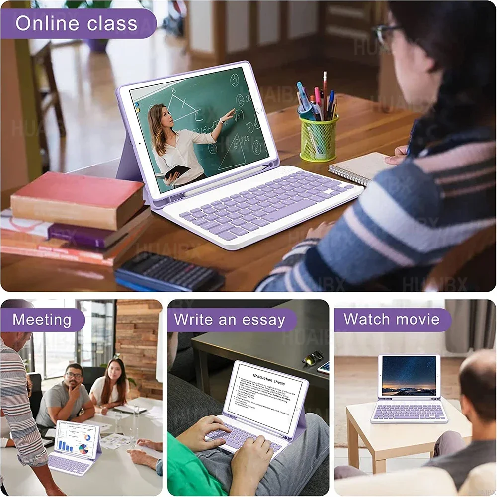 Etui z klawiaturą do Samsung Galaxy Tab A9 8.7 cala, pokrowiec z klawiaturą ochronną do Samsung Tab A9 SM-X110/X115/X117