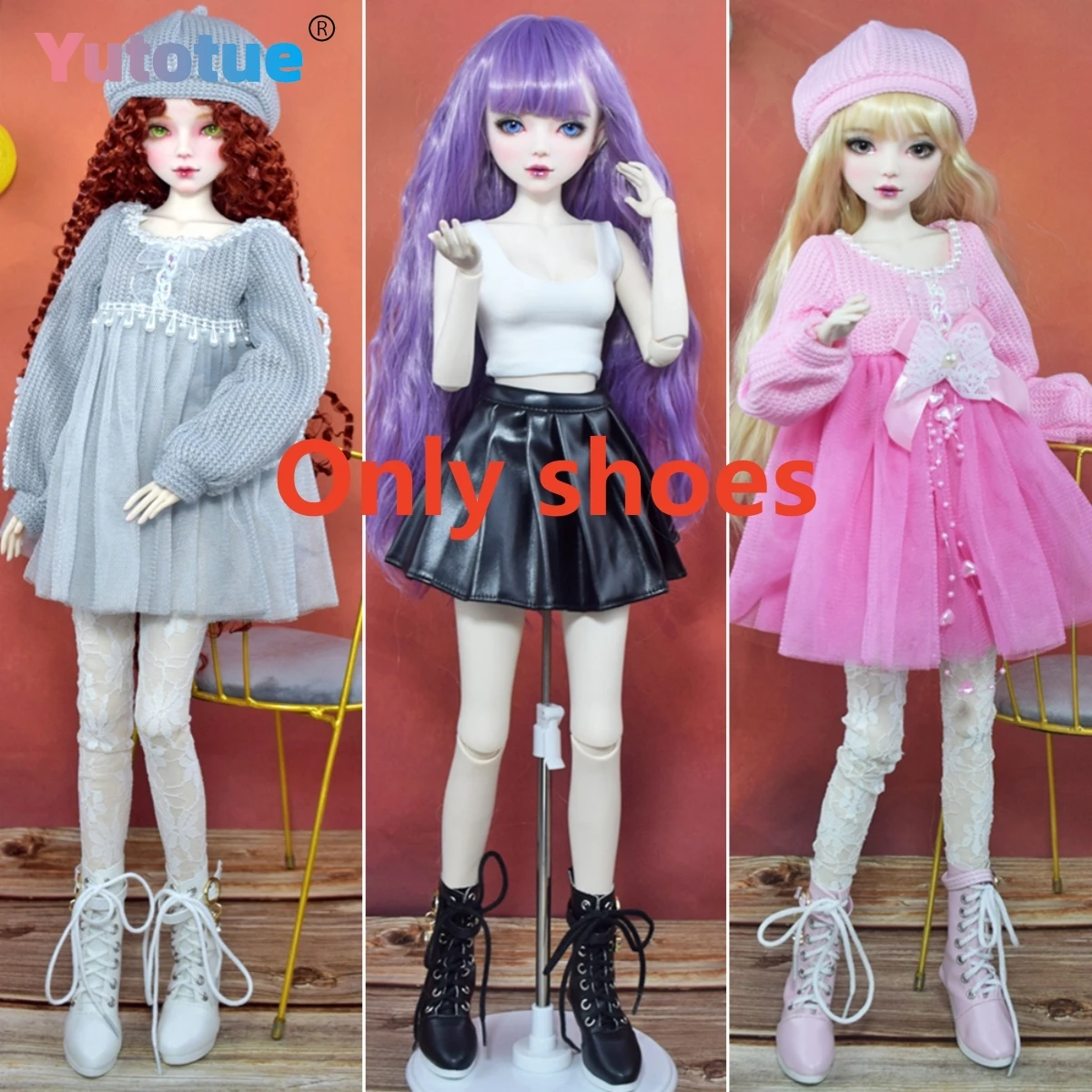 

Yutotue 1 пара кукольной обуви, аксессуары для самостоятельного изготовления, игрушки для 1/3 кукол BJD, кукла для девочек, сменная замена