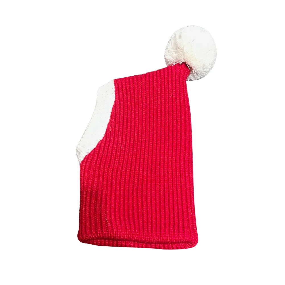 

Pet Christmas Hat Warm Woolen Puppy Hat for Dog Winter Party Photo Props Red Knitted Santa Cloak Soft Comfortable