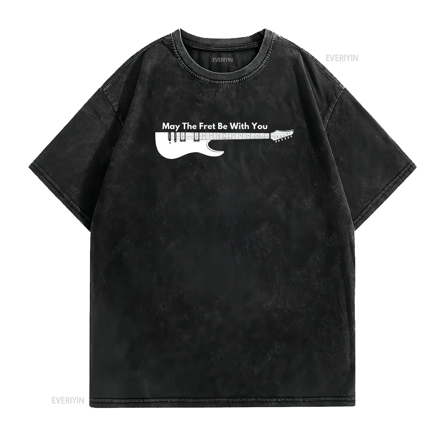 Guitarist gift T Shirt funny guitar may the fret be with you Player Electric vintage Washed Versatile graphic Slightly