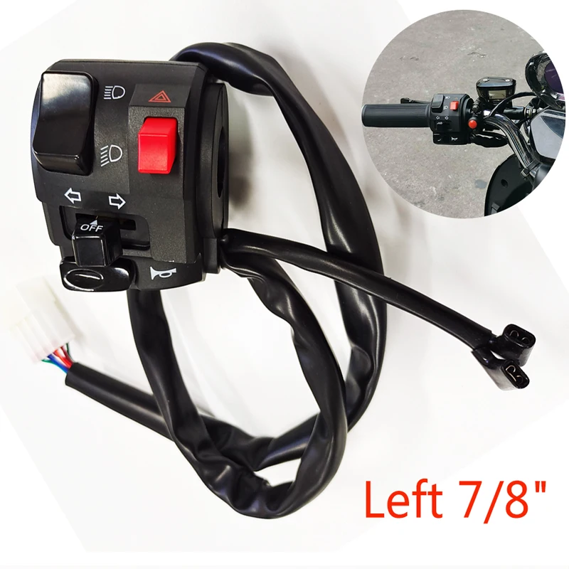 

22mm Left Motorcycle Switches Horn Button Turn Signal Light Handlebar Controller