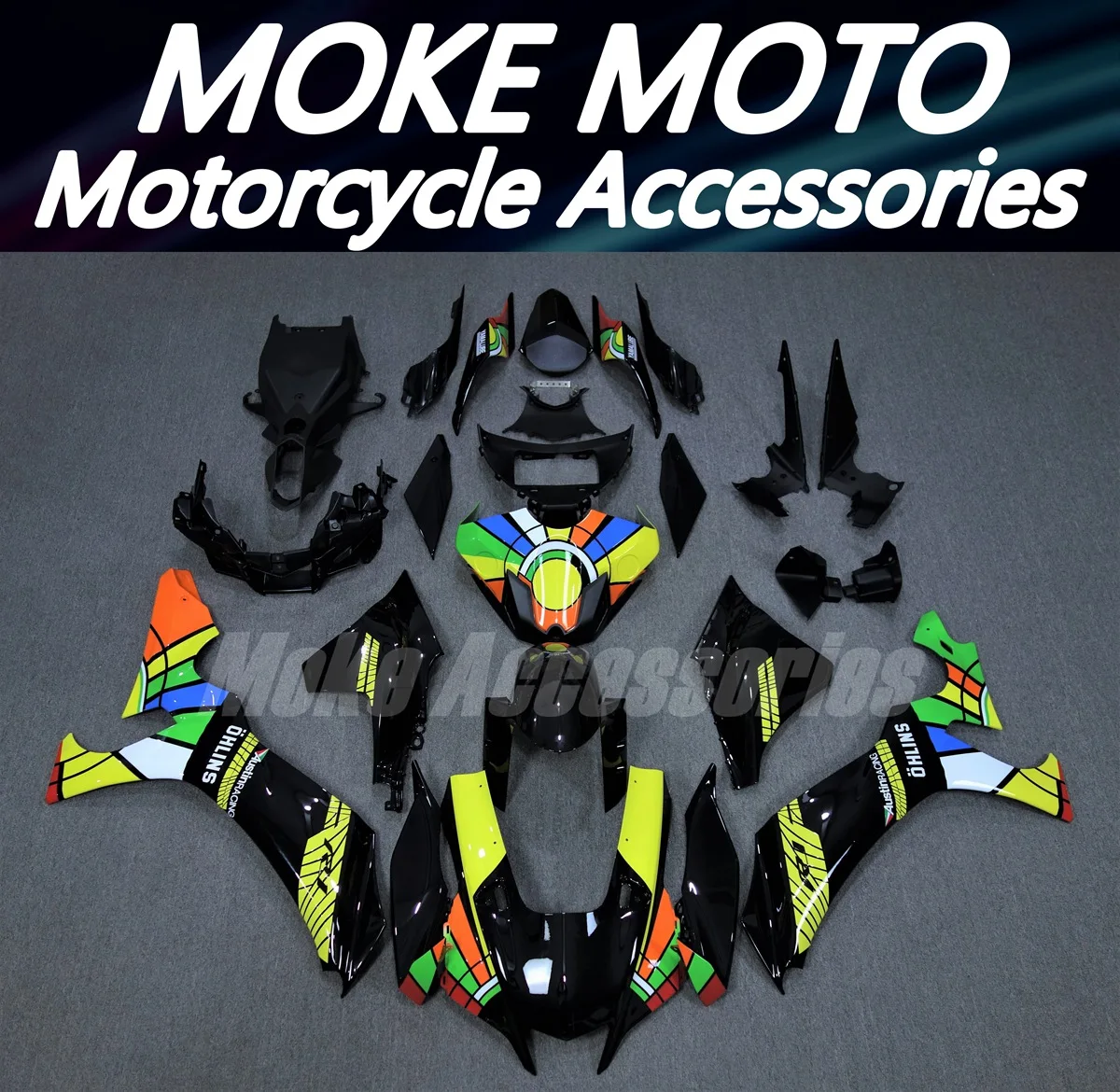 

Moke moto Motorcycle Fairings Kit Fit For Yzf R1M R1 2020 2021 2022 2023 2024 Bodywork Set Abs Injection Black Yellow Red