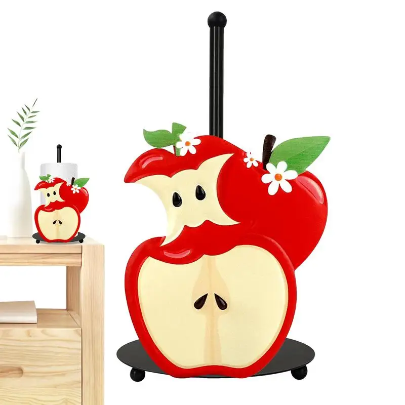 

Freestanding Paper Towel Holders Cute Tissue Holder Fruit Theme Metal Crafts Modern Vertical Stand For Apartment RV Farmhouse
