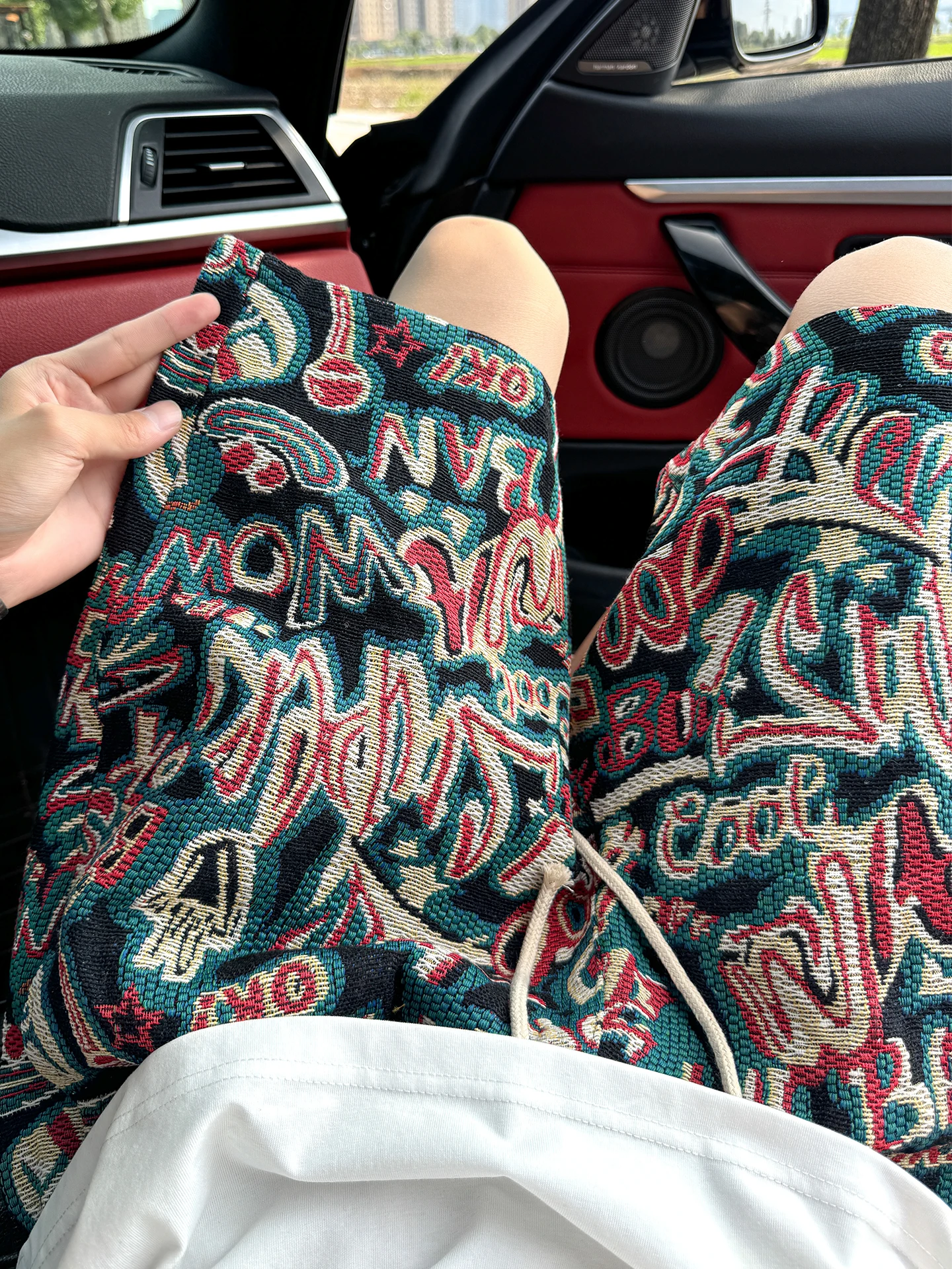 

Summer Thin Floral ort Pants Men's Straight Casual Trendy American Sports High Street Retro Five-Quarter Youth Faion Brea...