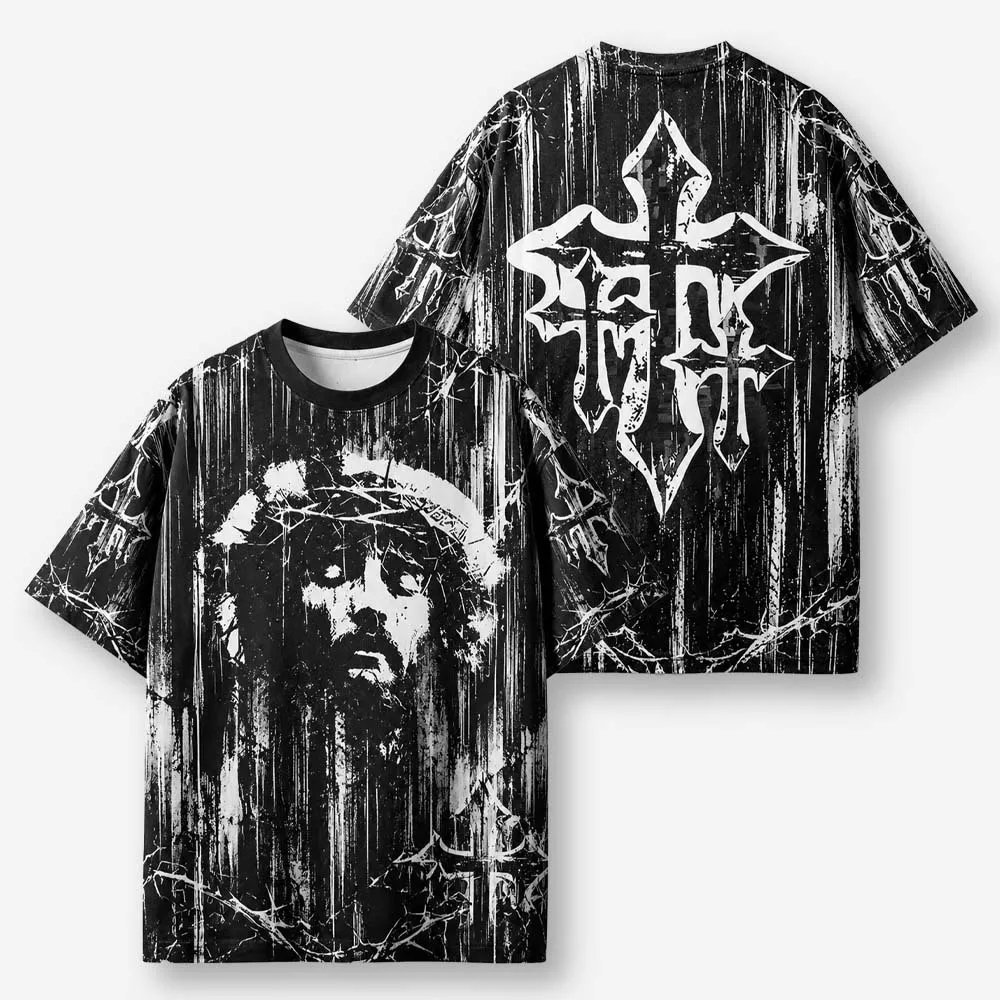 Men's New Oversized Environmentally Friendly Fully Printed Short Sleeved Shirt, Soft, Comfortable, Elastic Milk Silk Fabric