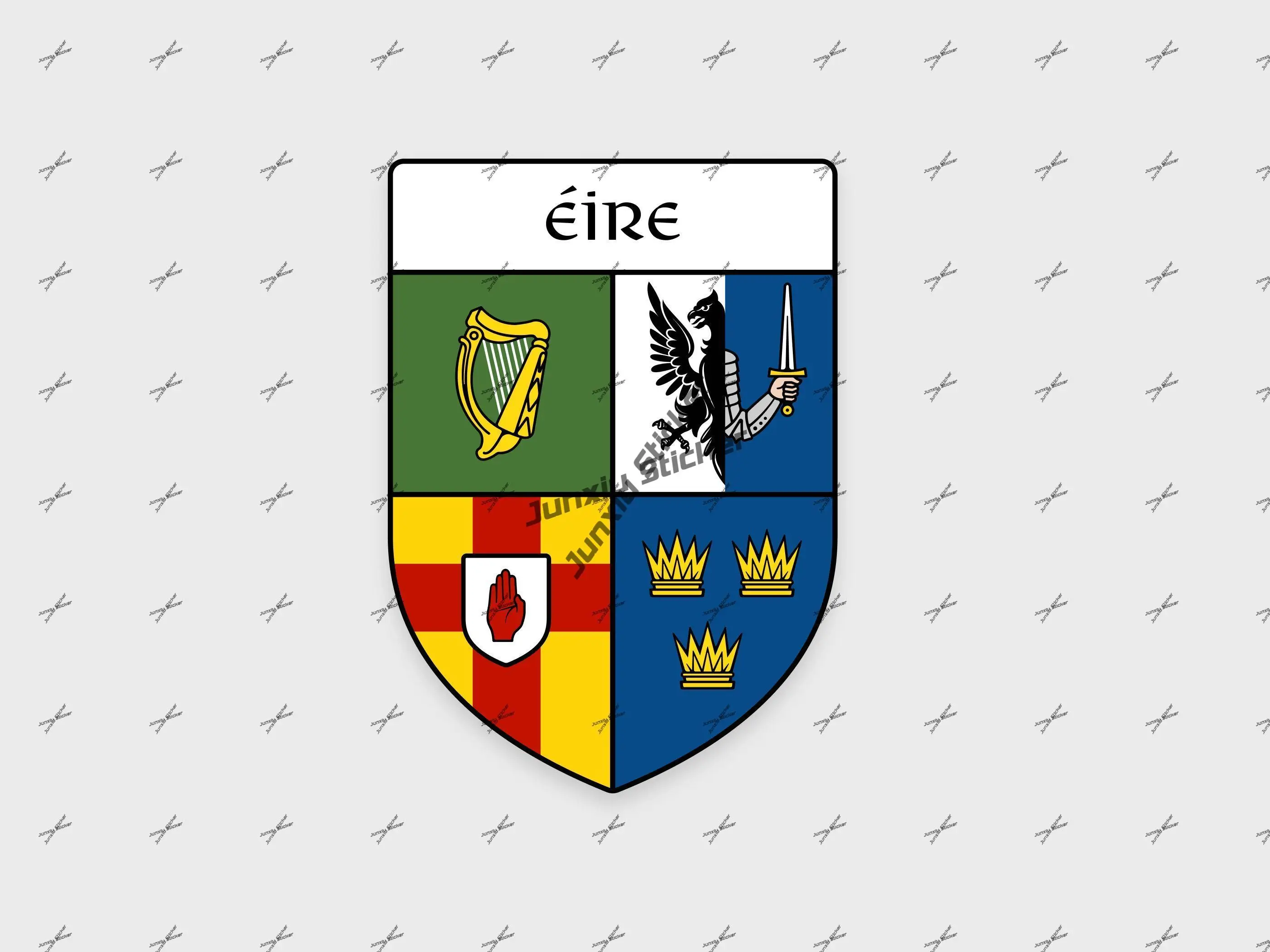 

Ireland Éire Decal Ireland Éire Coat of Arms Sticker High Quality Waterproof Decal Creativity Anti Scratch Exterior Accessory