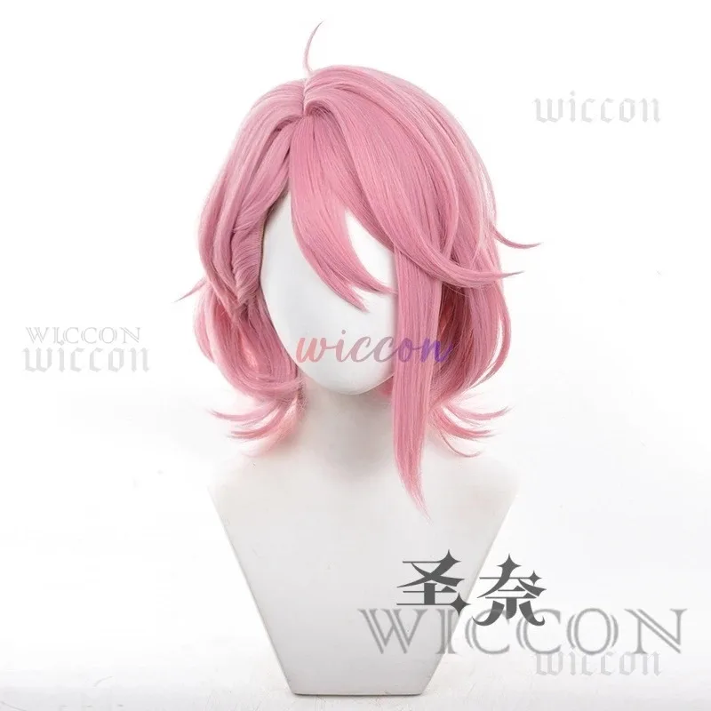 

asdh8@Aira Shiratori Cosplay wig Anime Dandadan Pink Short hair Mask Momo Ayase Heat-resistant Fiber+Cap Halloween Girl