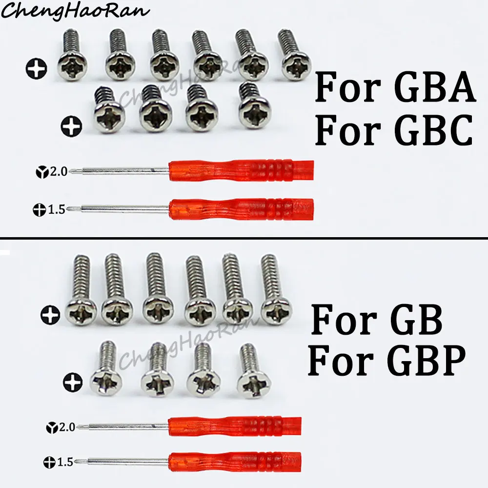 1 Set High Quality Phillips Screws for Gameboy GB GBP GBA GBC Console Case Cross Screw Repair Replacement Parts