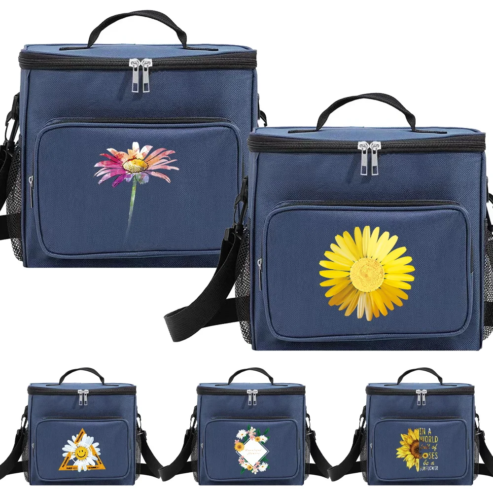 

Lunch Bag for School Kids Cute, Insulated, and Waterproof Design Blue Color Dinner Box 2024 Original Daisy Printing